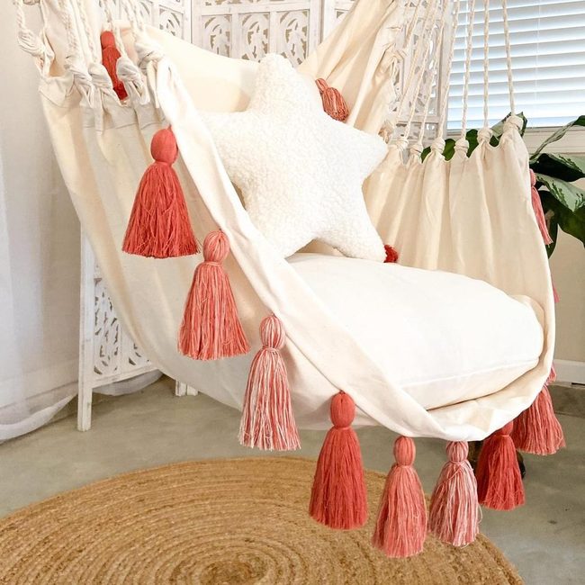 Draped Tassel Chair In Cream