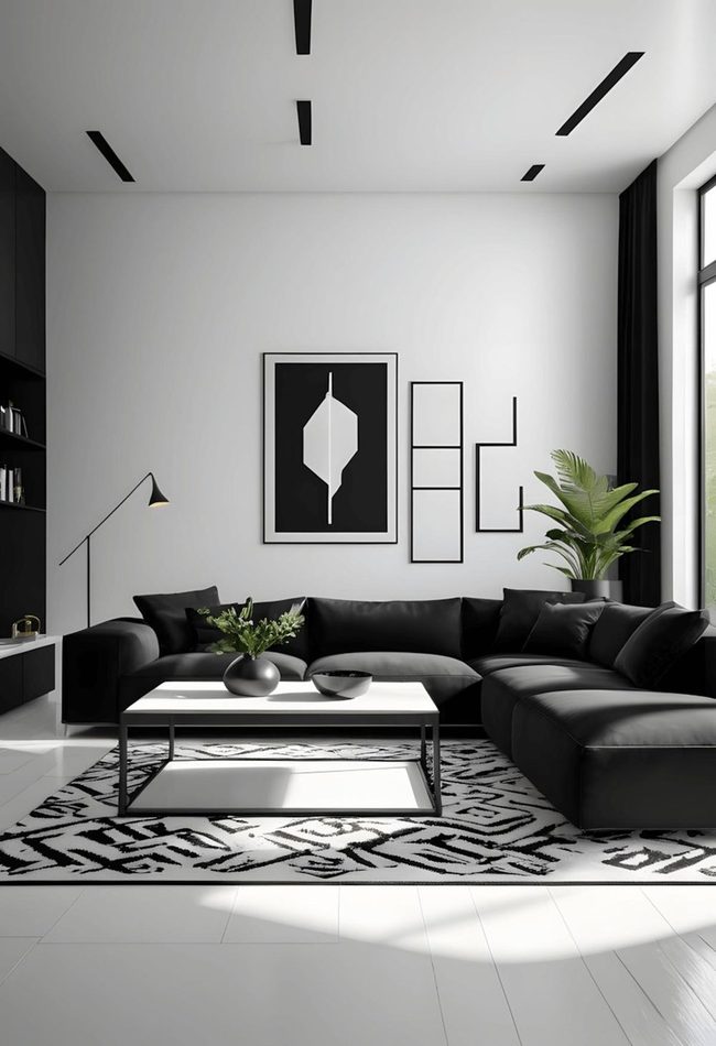 Black And White Geometric Contrast