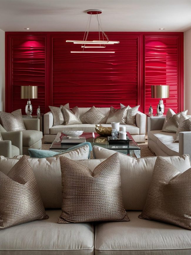 Vibrant Red Lounge Accent Ideas