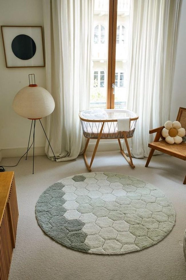 Sunlit Nursery With Natural Wood