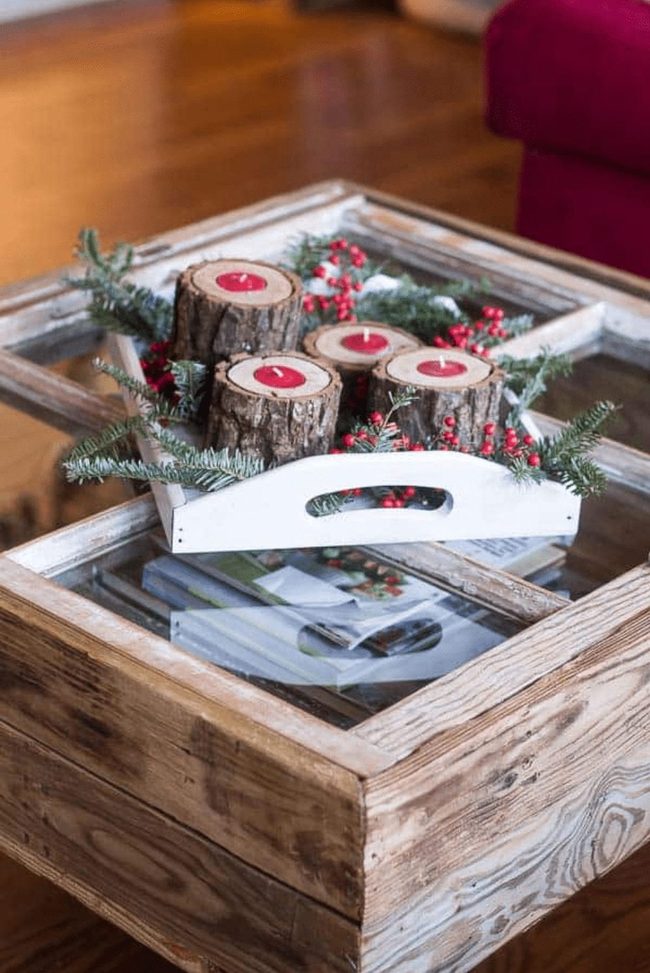Salvaged Window Coffee Table Storage