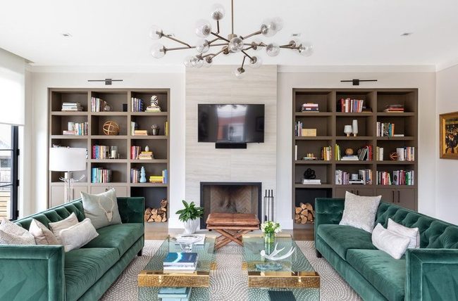 Emerald Sofas In Neutral Space