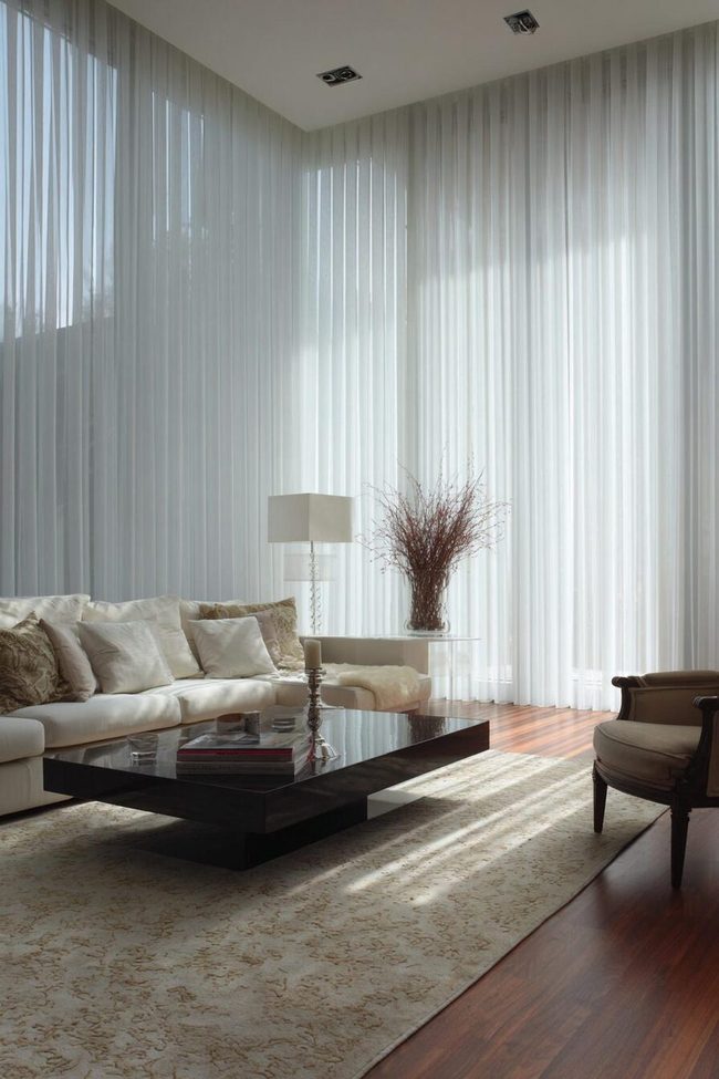 Layered Sheers With Vertical Blinds