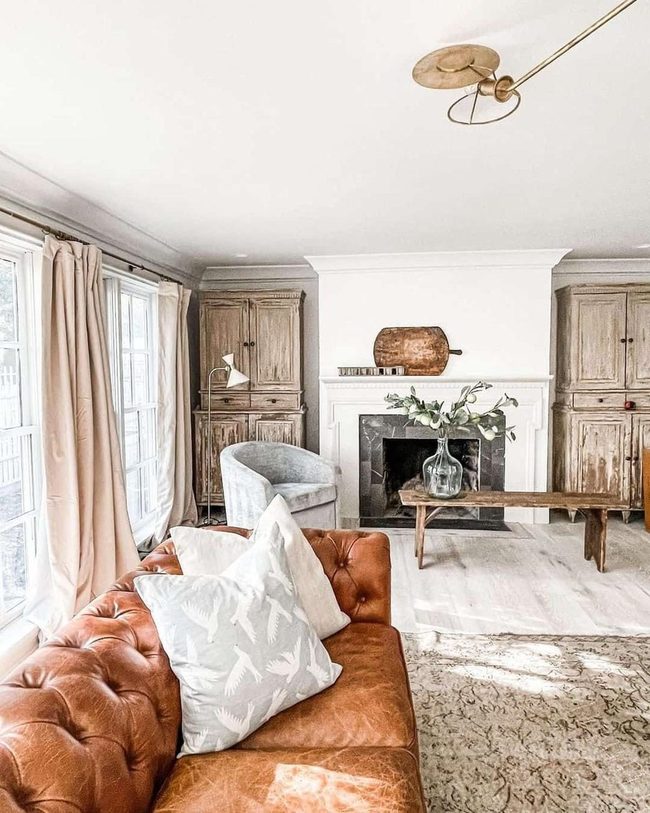 White Walls, Distressed Wood, Living Greenery
