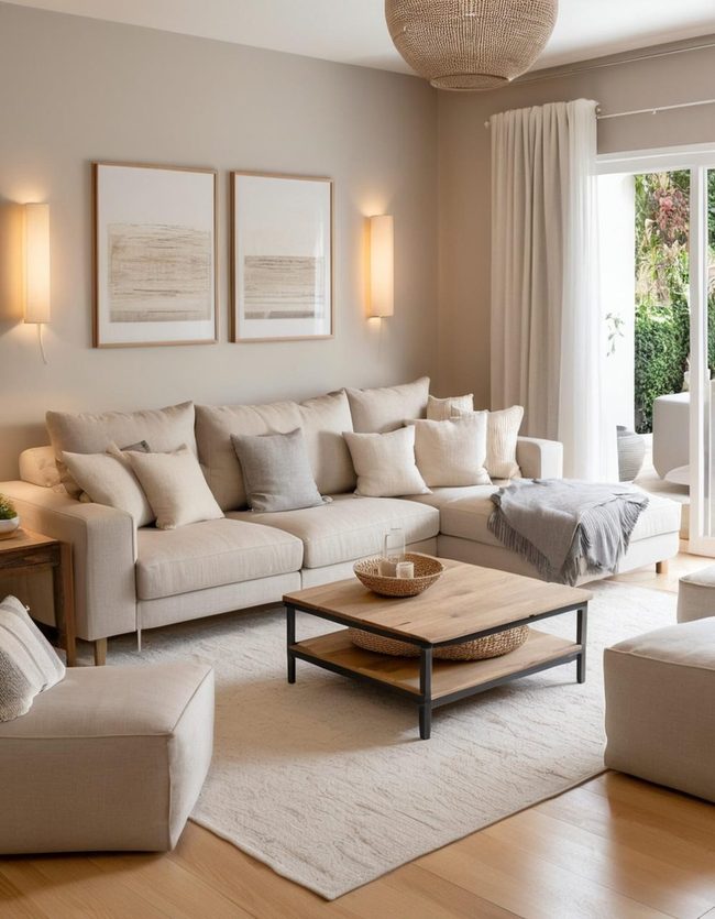 Grey Beige Cream Sitting Room
