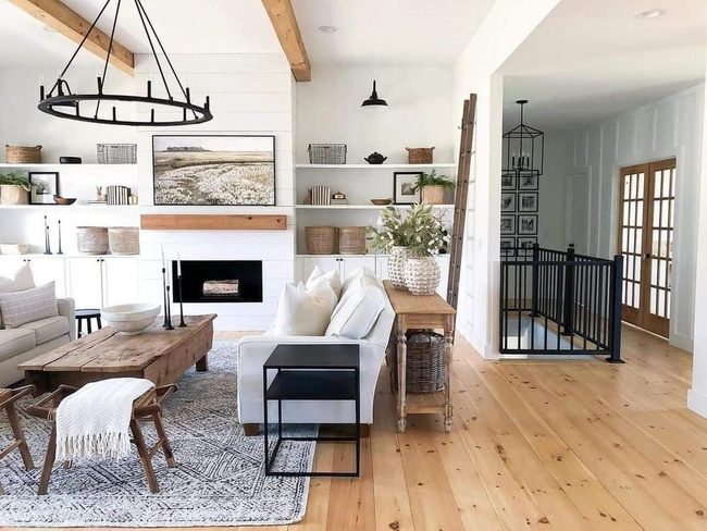White Bowls, Black Candlesticks, Shiplap