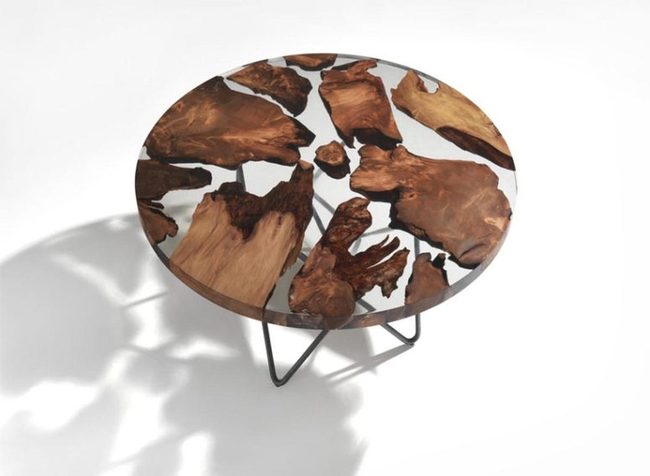 Brown Wood Grain Through Glass