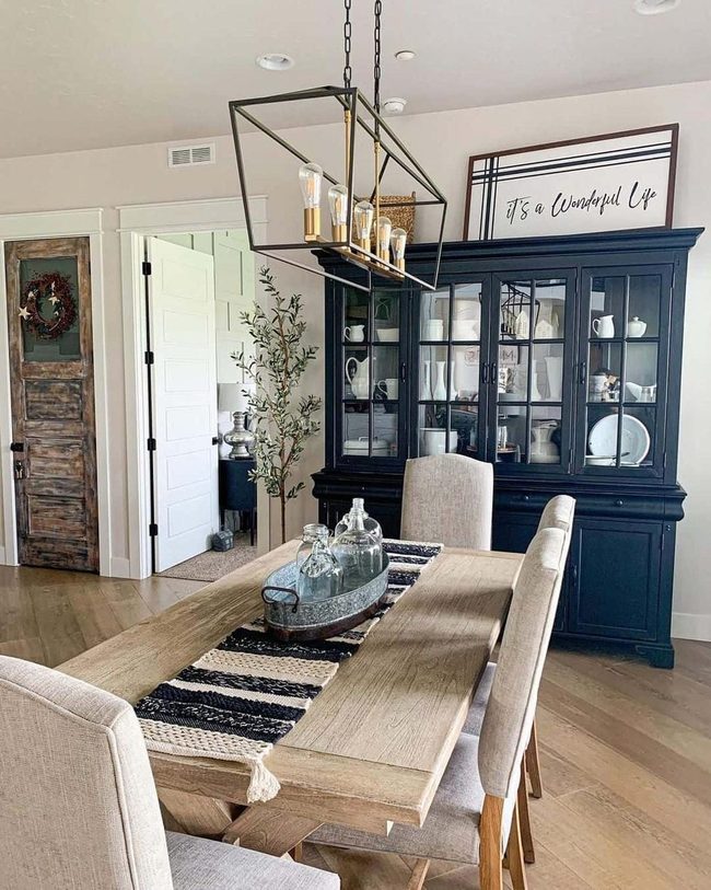 Black Glass Cabinet Dining Elegance