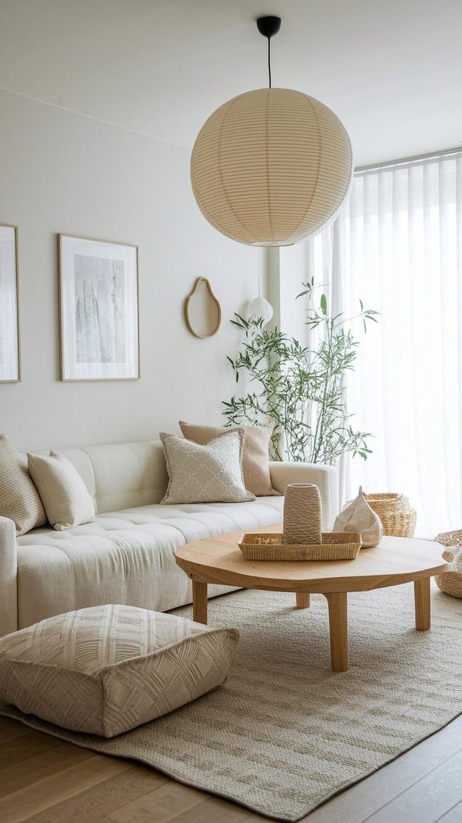 Low Profile Wood And Linen Space