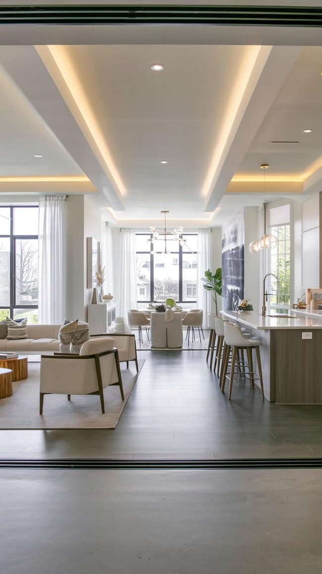 Integrated Kitchen Living Space Flow