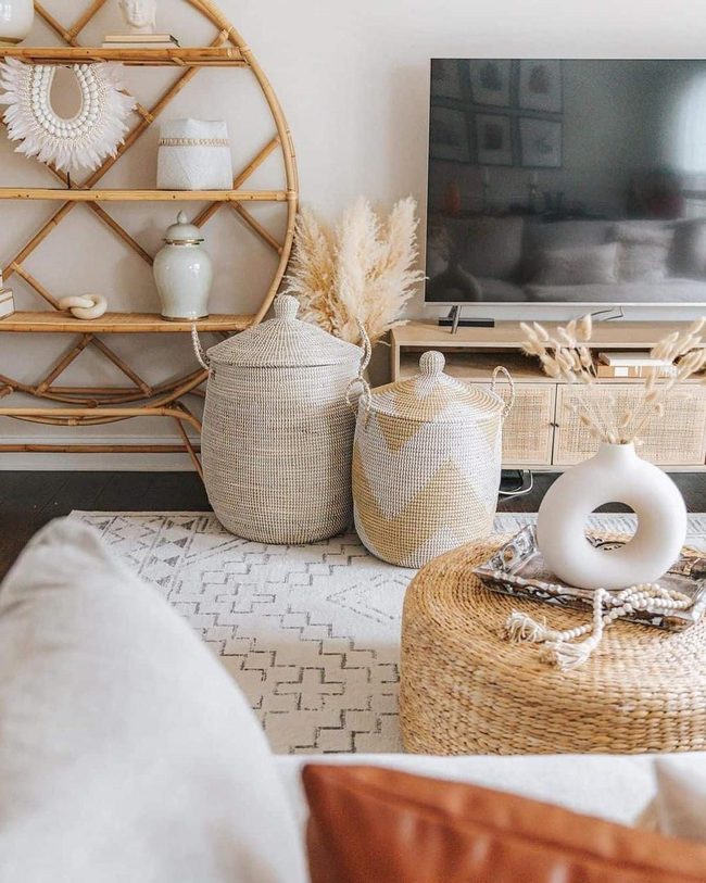 Natural Rattan Shelf Statement Piece