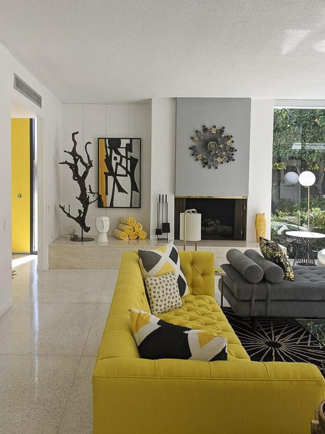 Bold Yellow Sofas, Modern Contrast