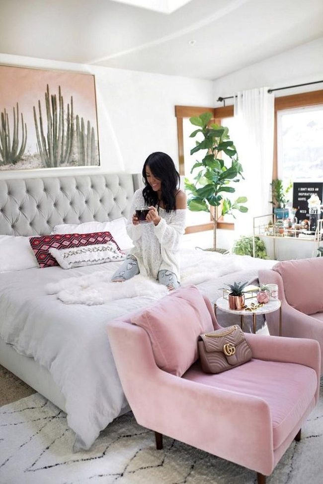 Desert Cactus White Bedroom Oasis