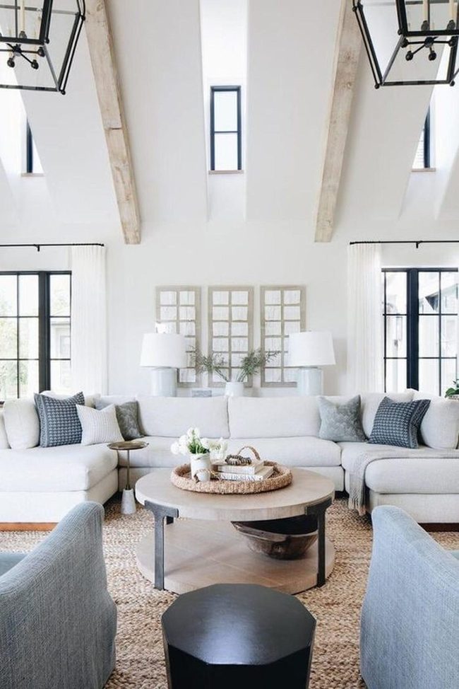 Light Sectional Living Room Blueprint