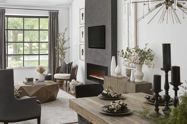 Textured Slate Fireplace Statement