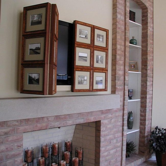 Exposed Brick Fireplace Living Room