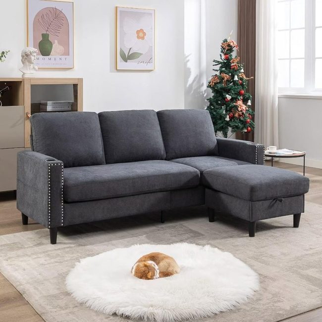 Dark Grey Velvet Sofa Sophistication