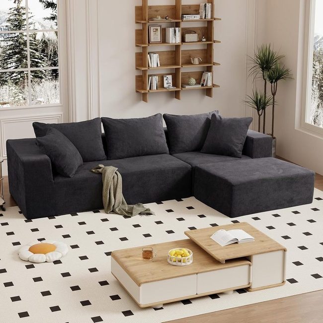 Deep Grey Plush Seating