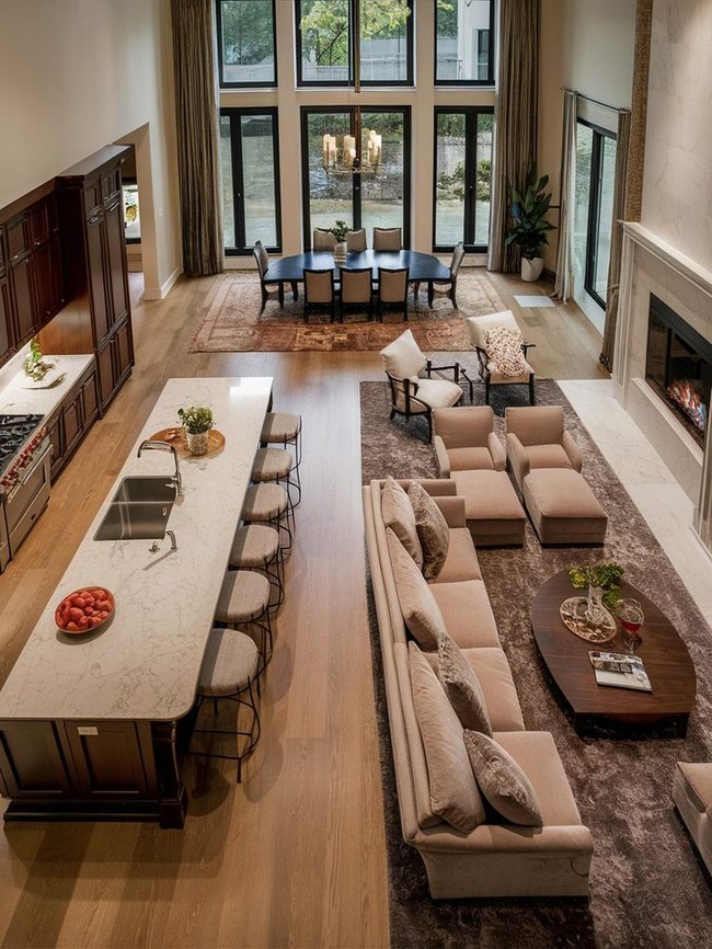 Marble and Pure Timber Open Living