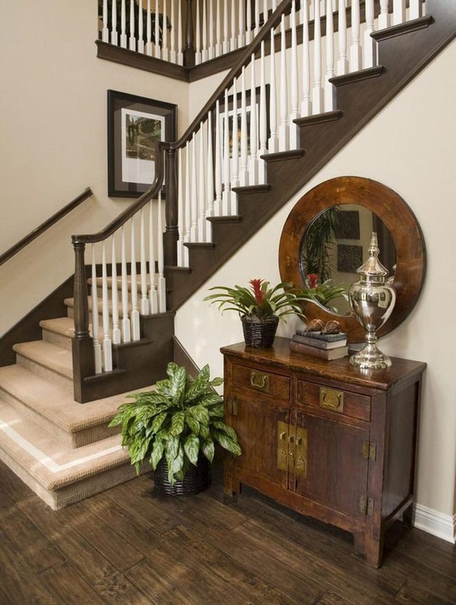 Large Mirror Brightens Entryway Instantly