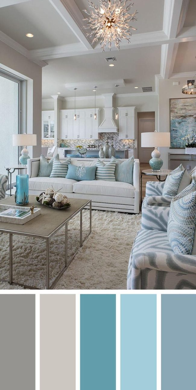 Soft Blue Accents In Neutral Rooms
