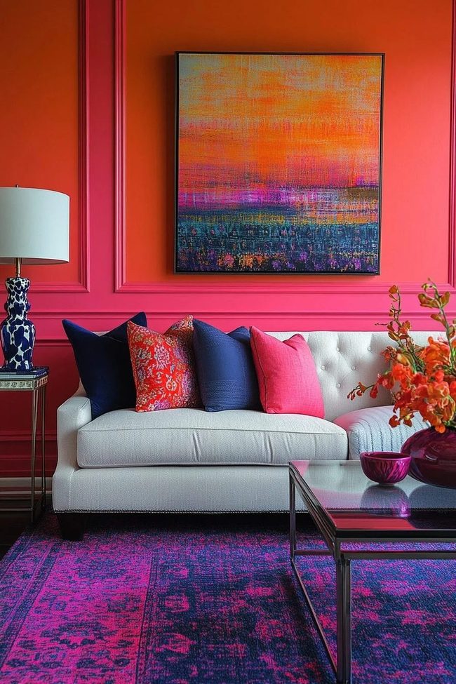 Orange And Purple Modern Living