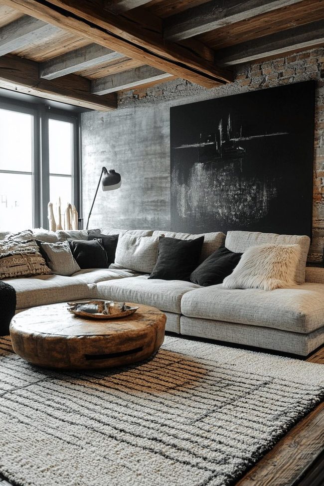 Steel And Natural Timber Industrial Blend