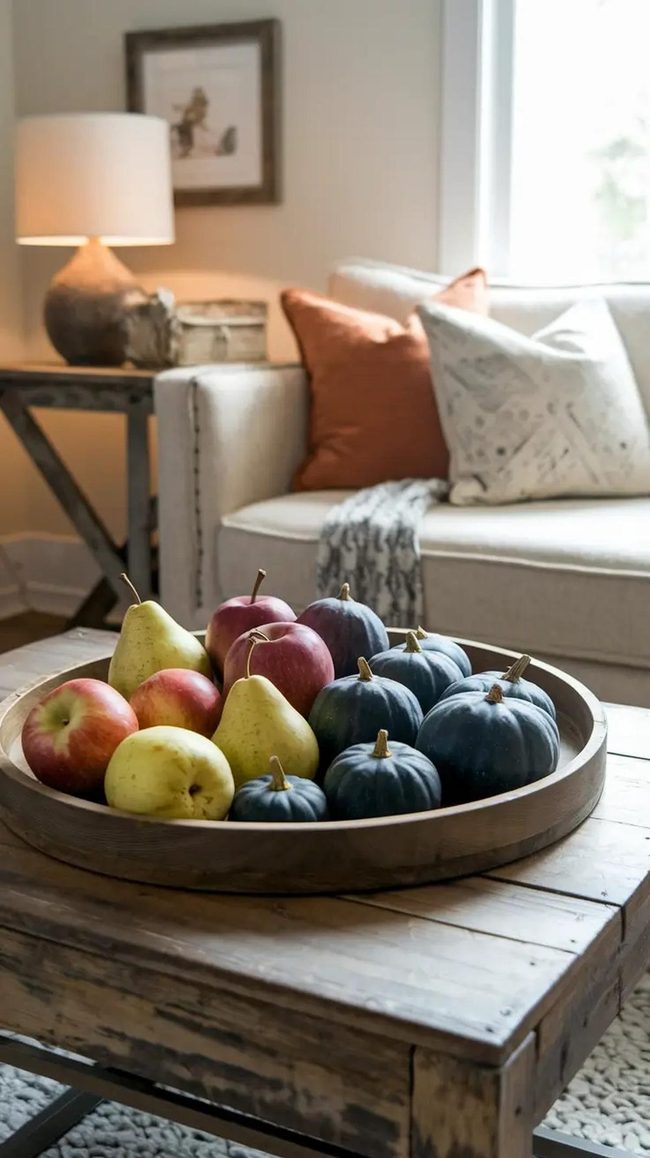 Autumn Fruit And Gourd Arrangements