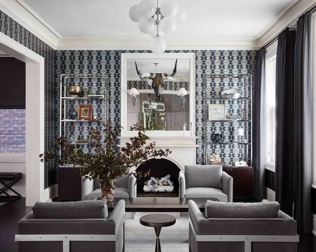 Silver Metal Shelves Modern Space