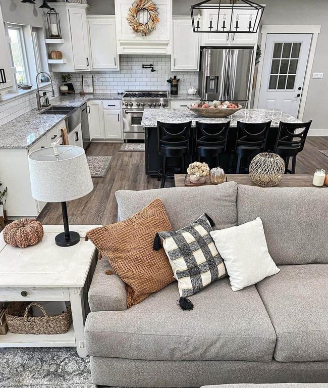 Black Lamps Gray Shades Farmhouse