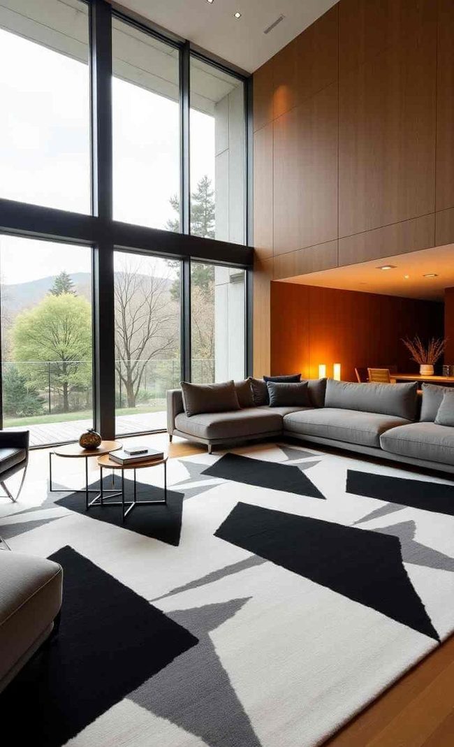 Black And White Angular Statement Floor