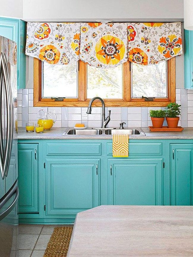 Turquoise Cabinets Fresh Lemon Kitchen