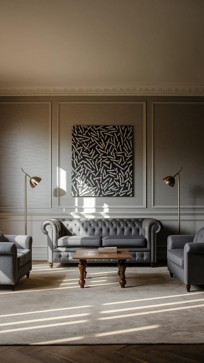 Gray Chesterfield Sofa Modern Living