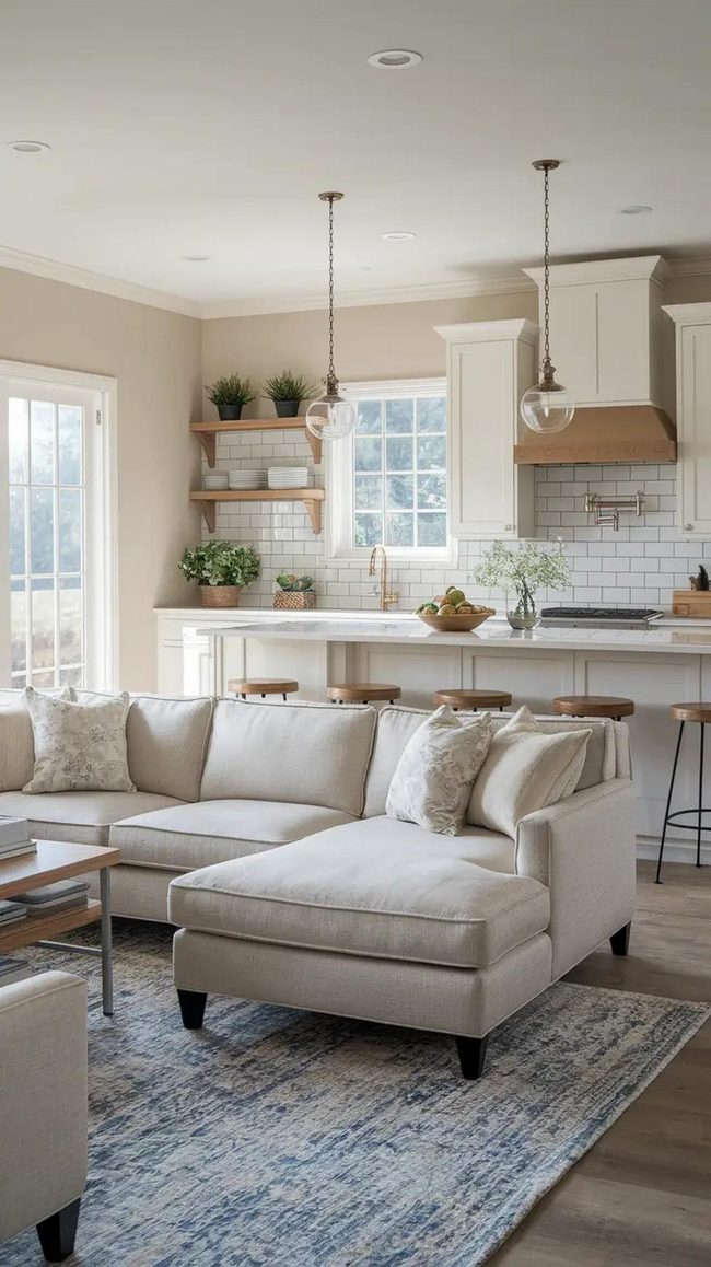 Open Concept Kitchen And Living Room