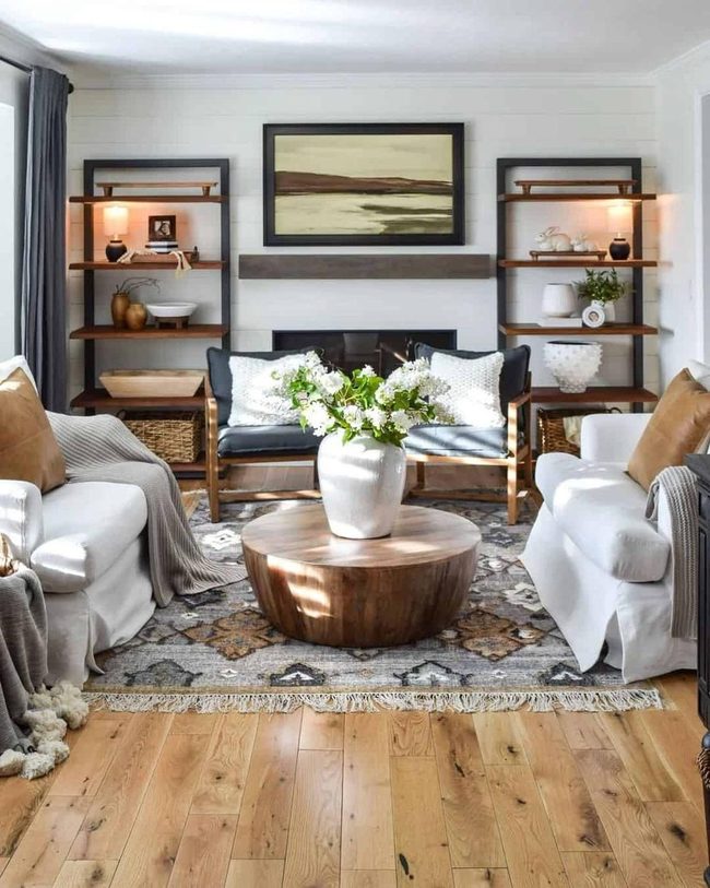 Wood Grain Warmth Meets Cool Blue