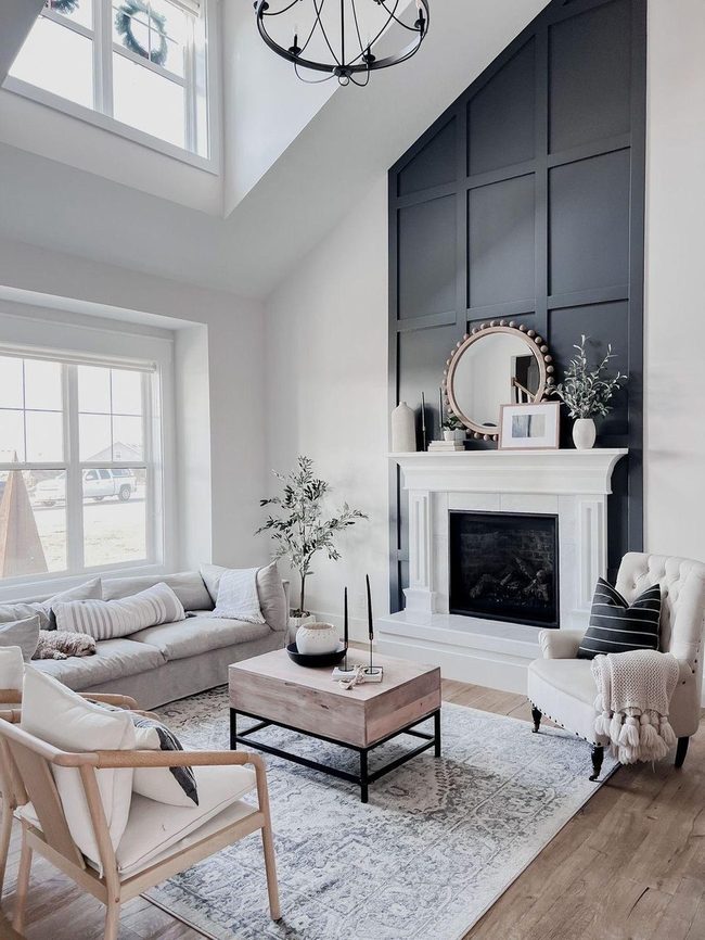 Charcoal Walls With Crisp Light Accents