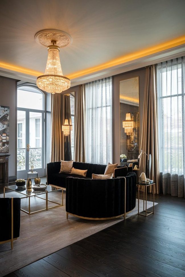 Black Velvet Luxury with Gold Accents