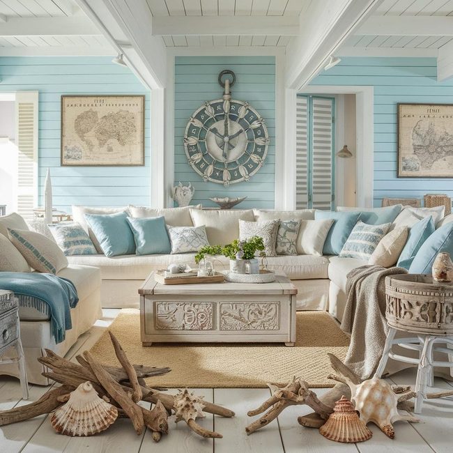 Weathered Walnut Meets Ocean Blue