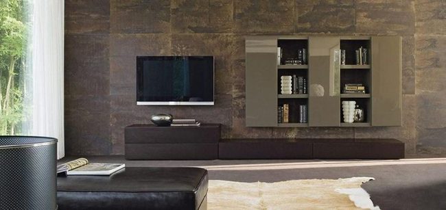 Brown Furniture Meets Textured Walls
