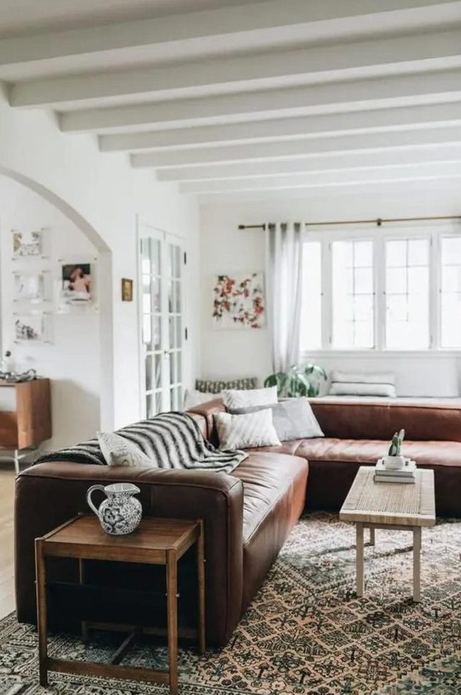 Brown Leather Meets Airy Whites