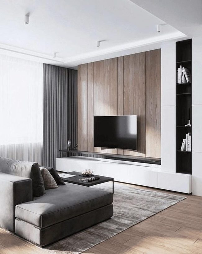 Warm Wood Accent Living Room