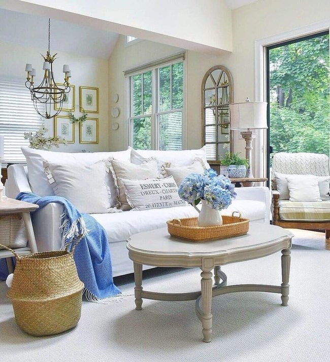 White Blooms Against Pale Blue