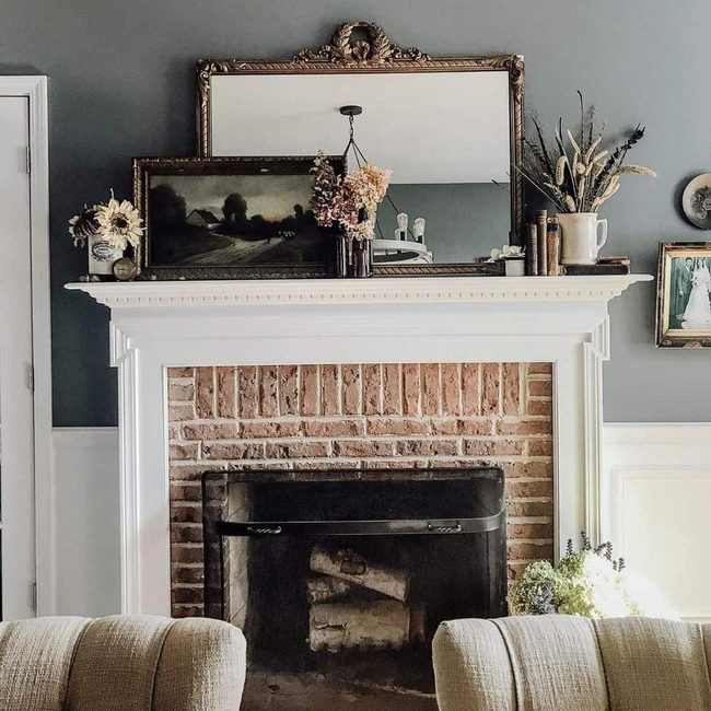 Red Brick Fireplace Gathers Everyone