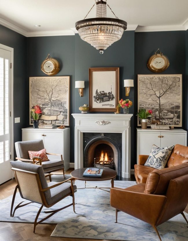 Mixing Vintage Pieces Trendy Living Rooms