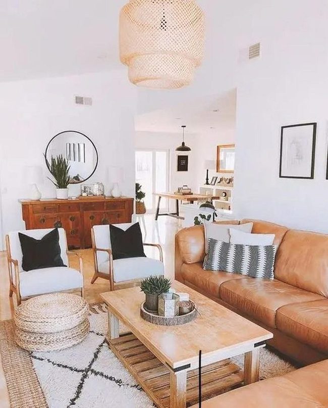 Tan Leather Living Room Essentials