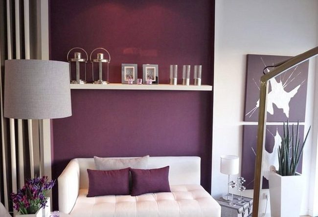 Purple Accent Wall With Modern Elegance