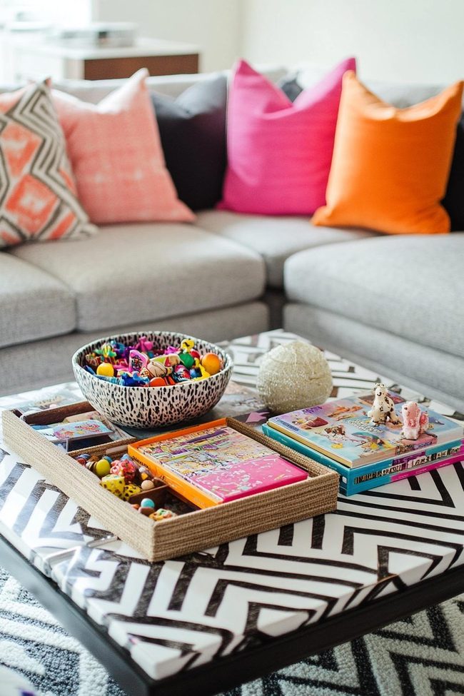 Square Table Personal Treasures Display