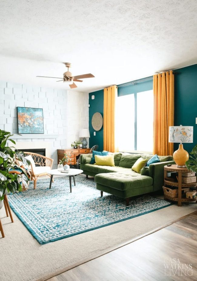 Marigold Yellow Meets Deep Teal