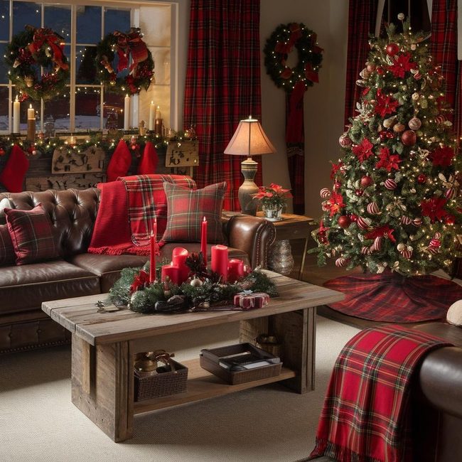Red and Brown Christmas Parlor