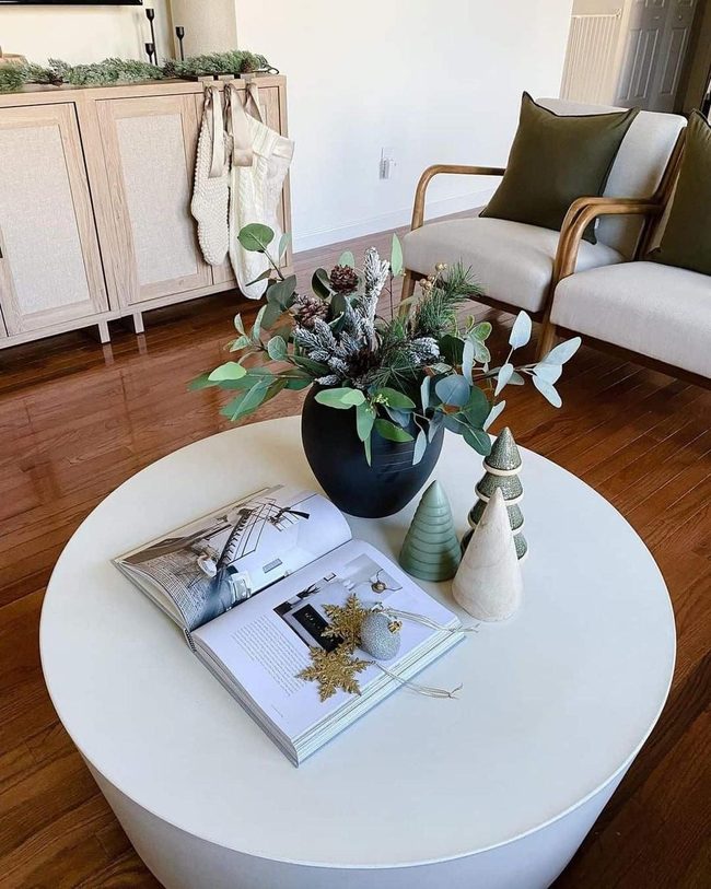 Wood Floors With Fresh Green Plants